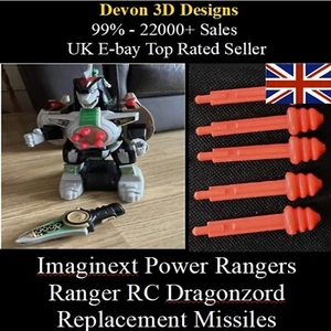 10 x Ersatzraketen für Power Rangers RC Dragonzoid Imaginext - Bild 1 von 2