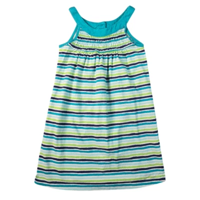 Crazy 8 Girls Summer Slip Dress SM 5-6 Blue Nautical Striped Smocked Sleeveless - Image 1 of 4