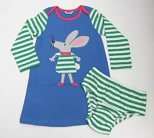 EX-BODEN MÄDCHEN SÜSSES KLEID & HOSE SET APPLIKATION MAUS-VOGEL-KANINCHEN-BOOT NEU OHNE ETIKETT - Bild 1 von 7