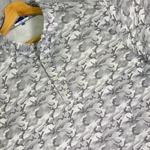 STITCH Polyester Spandex Golf Polo Button Shirt M/L Gray Camo - Picture 1 of 8