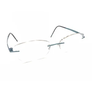 Silhouette 5369 40 6065 Titanium Blue Rimless Eyeglasses Frames 17 140 Austria - Picture 1 of 13