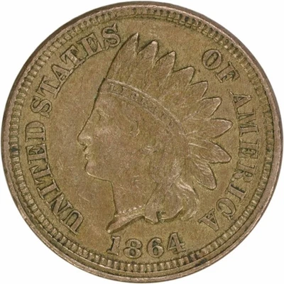 1864 Indian Cent Copper Nickel AU Uncertified #600 - Image 1 of 2