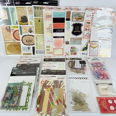 Glitz Scrapbook Stickers Embellishments Amy Tangerine Heidi Swapp LOT of 25 E - Image 1 of 4