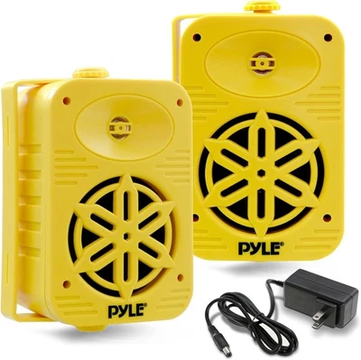 PyleUsa PDWRBT56YL 500W 5.25” Bluetooth Indoor Outdoor Dual Waterproof Speakers - Image 1 of 4