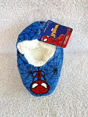 Spider Man Marvel Fuzzy Babba Slipper Socks Size 2T-3T Shoe 4.5-7.5 Soft Sock - Image 1 of 4