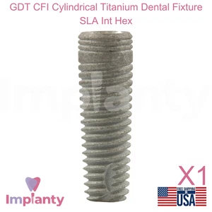 GDT CFI Cylindrical Titanium Dental Fixture SLA Int Hex 2.42mm Connection - Picture 1 of 11