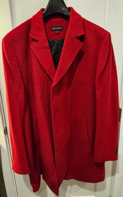Paul Frederick 3XL Tall Red Topcoat NWT Wool Blend Quilted Lining - Image 1 of 4