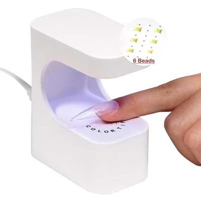 Mini luz UV para unhas de gel, lâmpada UV, 6 contas com 2 temporizadores para extensões rápidas - Imagem 1 de 4