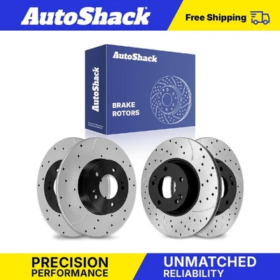 Front Rear Drilled Slotted Brake Rotors for Kia Forte5 Hyundai Veloster Foto 1 de 4