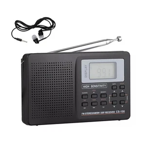 Black Digital Radio LCD Display FM/AM/SW/MW Full Frequency Band Receiver - Picture 1 of 12
