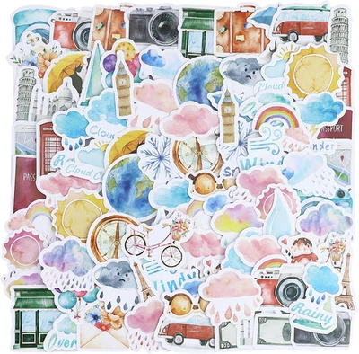 2-teiliges Mini-Aufkleber-Set - Reiseaufkleber - Scrapbook - Bild 1 von 4