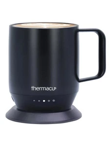 THERMACUP Self-Heating Temperature Controlled Coffee Mug 10oz MIDNIGHT BLACK - Picture 1 of 4
