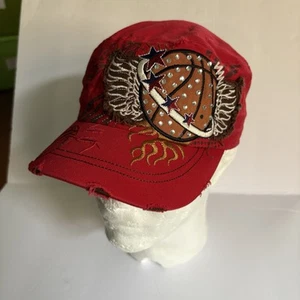 NEW Leader Bling Distressed BASEBALL Wings Cadet Cap Hat Cotton Adjustable - Picture 1 of 11