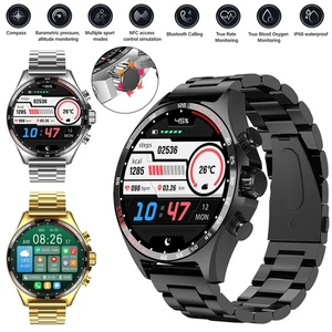 Reloj inteligente Bluetooth monitor de ritmo cardíaco deporte fitness reloj NFC para hombres mujeres - Imagen 1 de 17