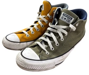 Converse Chuck Taylor High Top Mismatched Shoes 10 Men 12 W Yellow Olive - Picture 1 of 6