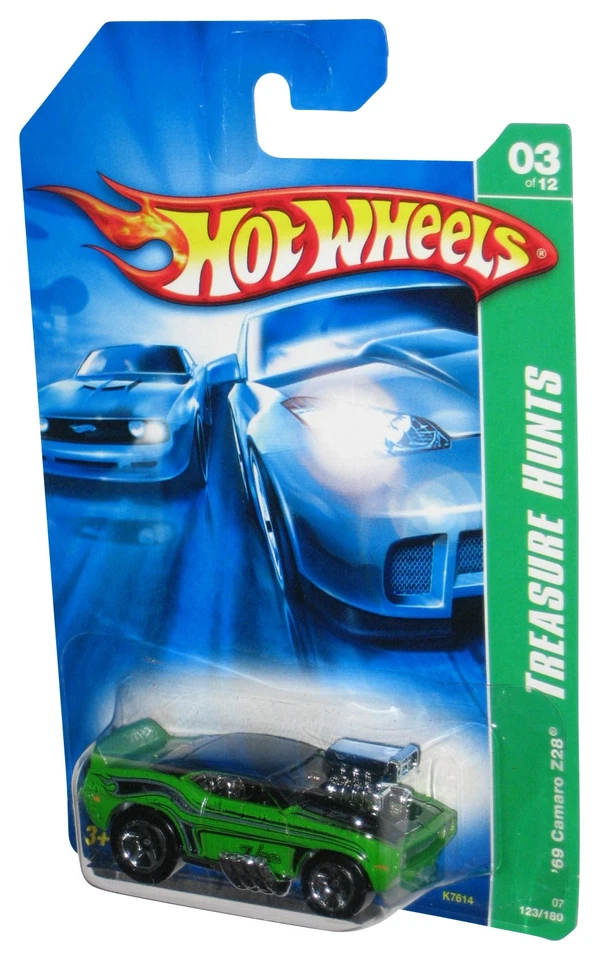 Hot Wheels Treasure Hunts 03/12 (2006) Green '69 Camaro Z28 Toy Car 123/180 - Image 1 of 1