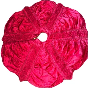 Kingsbury Home roter Weihnachtsbaum Rock Raffung überbackene Spitze 50" D - Bild 1 von 5