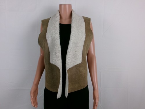 OFF WHITE Gilet smanicato aperto Nygard TAGLIA: L MARRONE BIANCO SPORCO