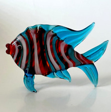 New Colors!  Murano Glass Handcrafted Unique Lovely Fish Figurine, Size 2