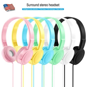 HD Sound 3.5mm Wired Headphones Over Ear Headset Bass HiFi Sound Music Stereo - Picture 1 of 12