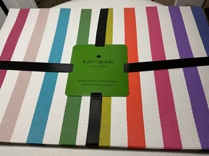TOVAGLIETTE KATE SPADE (6) Pop of Color Rainbow a righe Easy Care vinile nuove con scatola - Foto 1 di 2