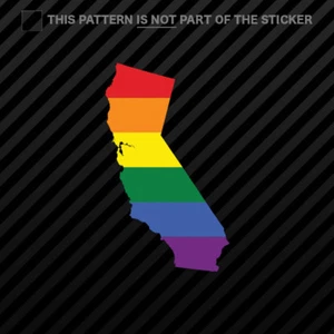 California State Shaped Gay Pride Rainbow Flag Sticker Vinyl LGBT CA - Picture 1 of 1