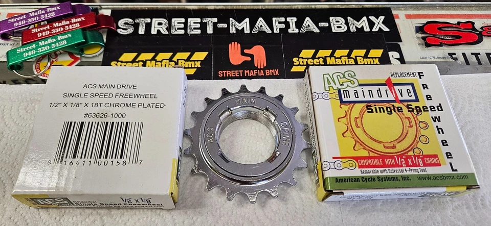 ACS 18t X 1/8 Main Drive Chrome Freewheel