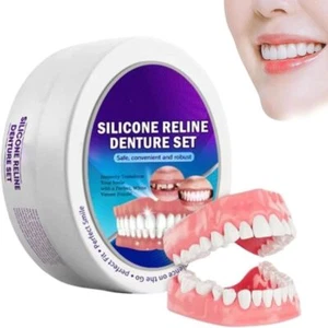 Teeth Comfort Fit Silicone Reline Denture Set for Women Men - Picture 1 of 7
