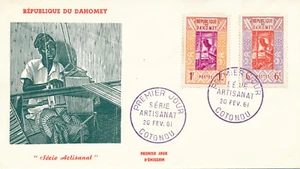 REPUBLIQUE DU DAHOMEY FIRST DAY COVER 1961 WEAVER #141 & 145 - Picture 1 of 1