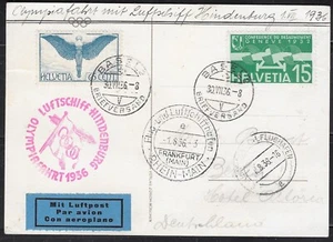 WW2 WWII German Germany Third Reich post card Olympic 1936 Swiss Zeppelinfahrt - Picture 1 of 2