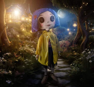 Muñeca de peluche Neca Kidrobot Coraline con ojos de botón tamaño real réplica de utilería nueva en caja - Imagen 1 de 8