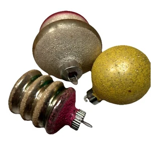 Vintage SHINY BRITE UFO, Kugel, Glas Weihnachtsschmuck Glimmer 3 Stück USA - Bild 1 von 10