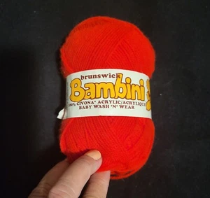 Brunswick Bambini Acrylic Yarn Skein 200 Yds Red Baby Wash & Wear New - Picture 1 of 8