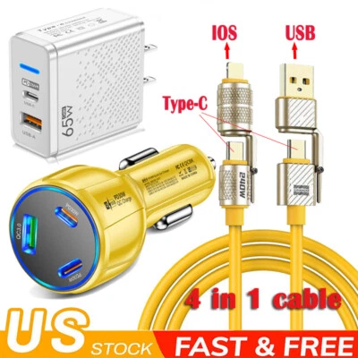 240W Fast Type C Wall Charger & 5FT 4 in 1 Cable For Google Pixel 9 8 7 6 5 4 3 - Image 1 of 4