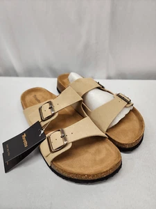 Sandalias planas Torotto para hombre tostadas EE. UU. 10 extensiones corcho punta abierta correas ajustables - Imagen 1 de 7