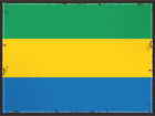 Blechschild 30x40 Gabun Flagge Länder National Fahne Afrika Retro Wand Deko Bar