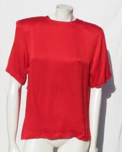 Camicetta Popover AUGUST SILK S rossa lavabile martellata maglietta spalline spalline spalline - Foto 1 di 6
