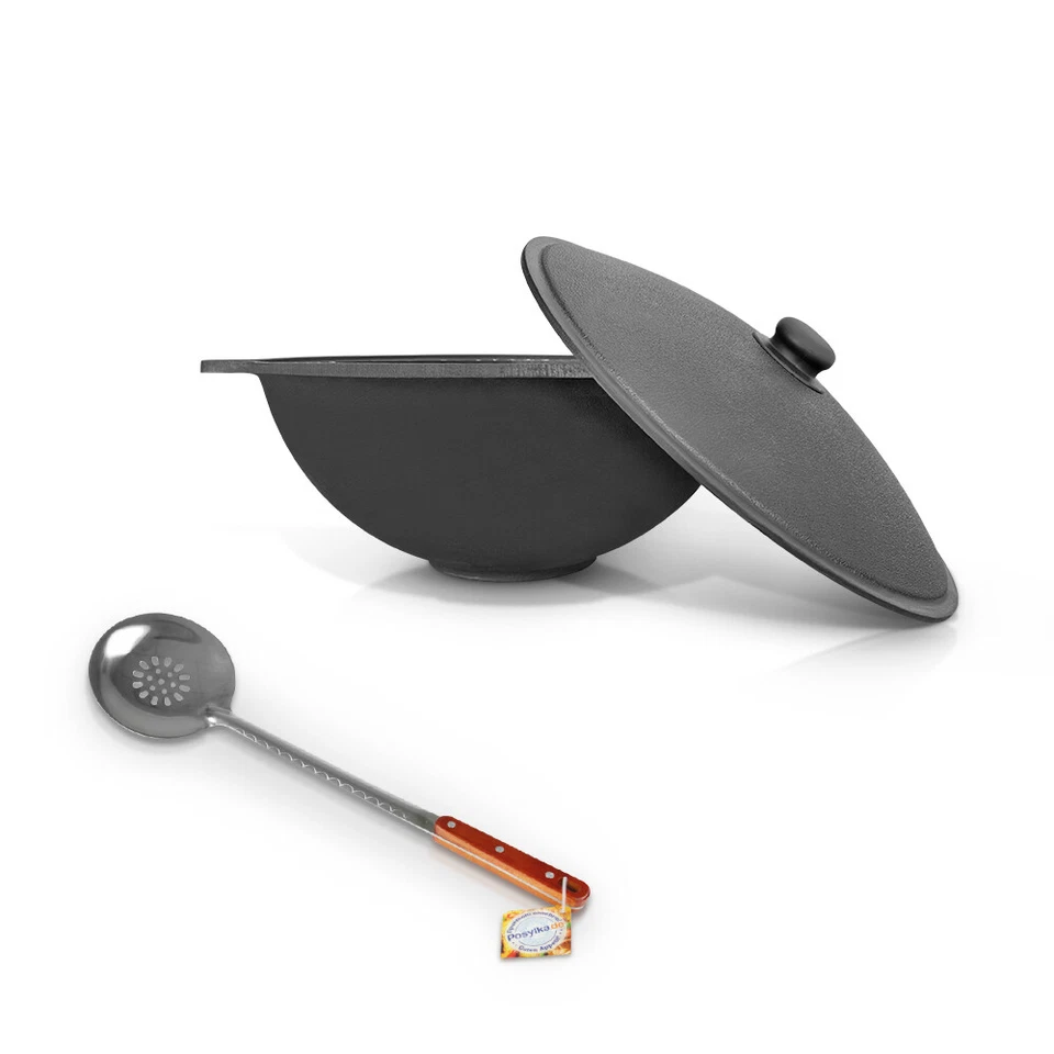 Gusseisen Kazan Uzbekisch 8L Schaumlöffel Camping Namangan казан WOK - Bild 1 von 1