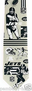 New York Jets Men's Necktie NFL Licensed Football Team Sports Beige Neck Tie - Picture 1 of 2