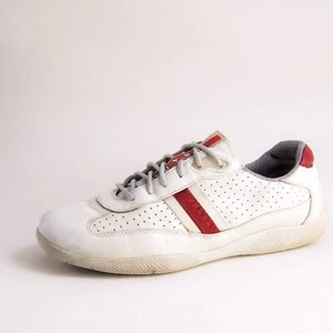 Prada Americas Cup Sneakers 3E3611 White Leather Womens Shoe Size EU 38 US 8 - Picture 1 of 14