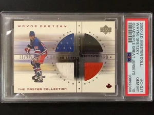 2000 Wayne Gretzky UD Master Collection Quad Great Jersey Card 11/99 PSA 10 - Picture 1 of 2