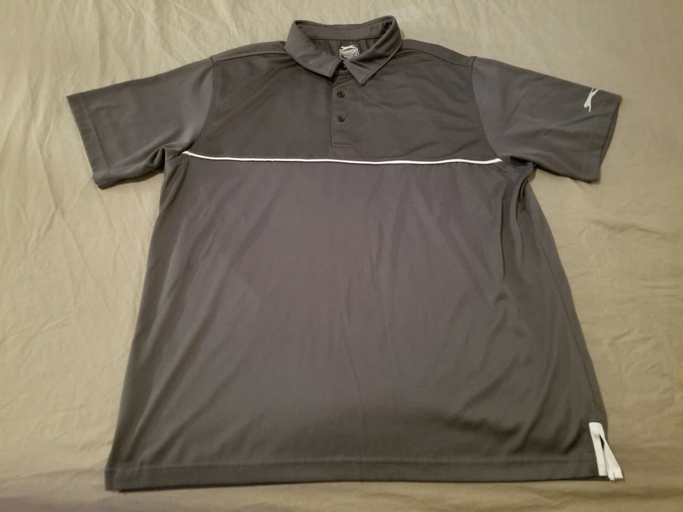 Camisa polo masculina Slazenger cinza golfe atlético GG - Imagem 1 de 4