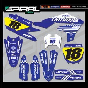 Custom MX Graphics Kit Yamaha YZF 250 450 Fasthouse 2015 2016 2017 2018 - Picture 1 of 5
