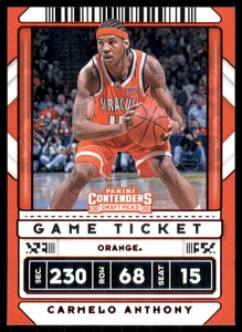 2020-21 Contenders Draft Picks Variations Game Ticket Red #42 Carmelo Anthony
