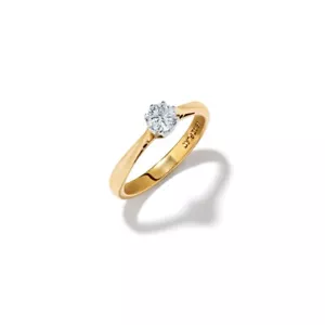 Jak Jaes Gelbgold/Platin/Diamant Ring. Solitär/Engagement 05-01-0013 - Bild 1 von 3
