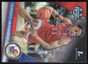 2023-24 Bowman University Chrome #41 Elmarko Jackson Kansas Jayhawks - Picture 1 of 2