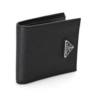 PRADA Wallet Men Bifold Viterodino Leather Black 2MO513 2E54 F0002 - Foto 1 di 8