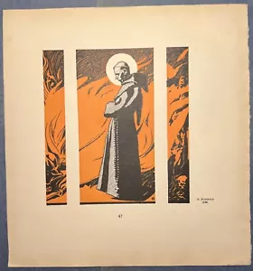 Attraktives Farbtriptychon des Heiligen von Otto Friedrich aus Ver Sacrum 1902 Heft 3 - Bild 1 von 2