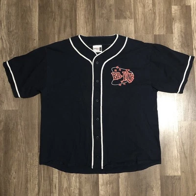Vintage BB King Jersey Mens XL Navy Blue Badger Sports Rare Music Baseball Shirt - Image 1 of 4
