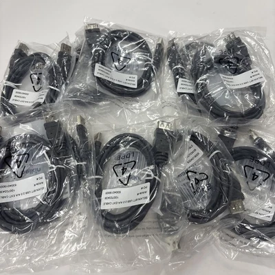 10 Pack Belkin F3U134b06 USB 2.0 A M/F Extension Cables 6 Foot (1.8m) Black - Image 1 of 3